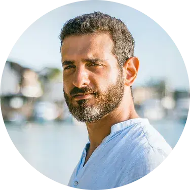 Confident male speaker